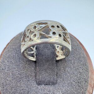 VTG Solid Sterling Silver 925 Filigree Design Scroll Band Ring Size 4.75